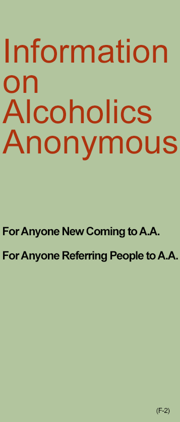 Basic information on Alcoholics Anonymous both for those who think they may have a drinking problem and for those who come in contact with them.
