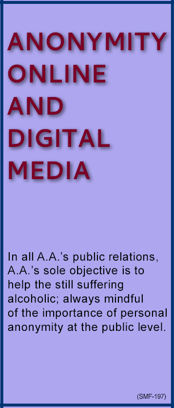Resources and shared experience on anonymity online and on digital media.