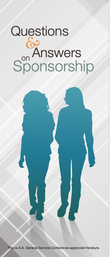 Uses shared A.A. experience to answer 34 questions likely to be asked by persons seeking sponsors, persons wanting to be sponsors, and groups planning sponsorship activity.
