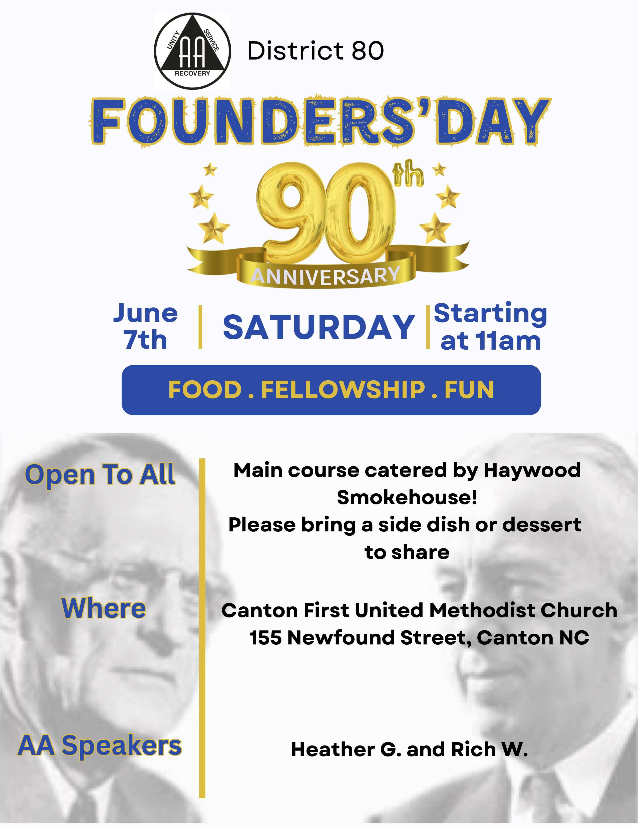 District 80 Founders Day Celebration, June 7, Canton 1st UMC, Canton, NC