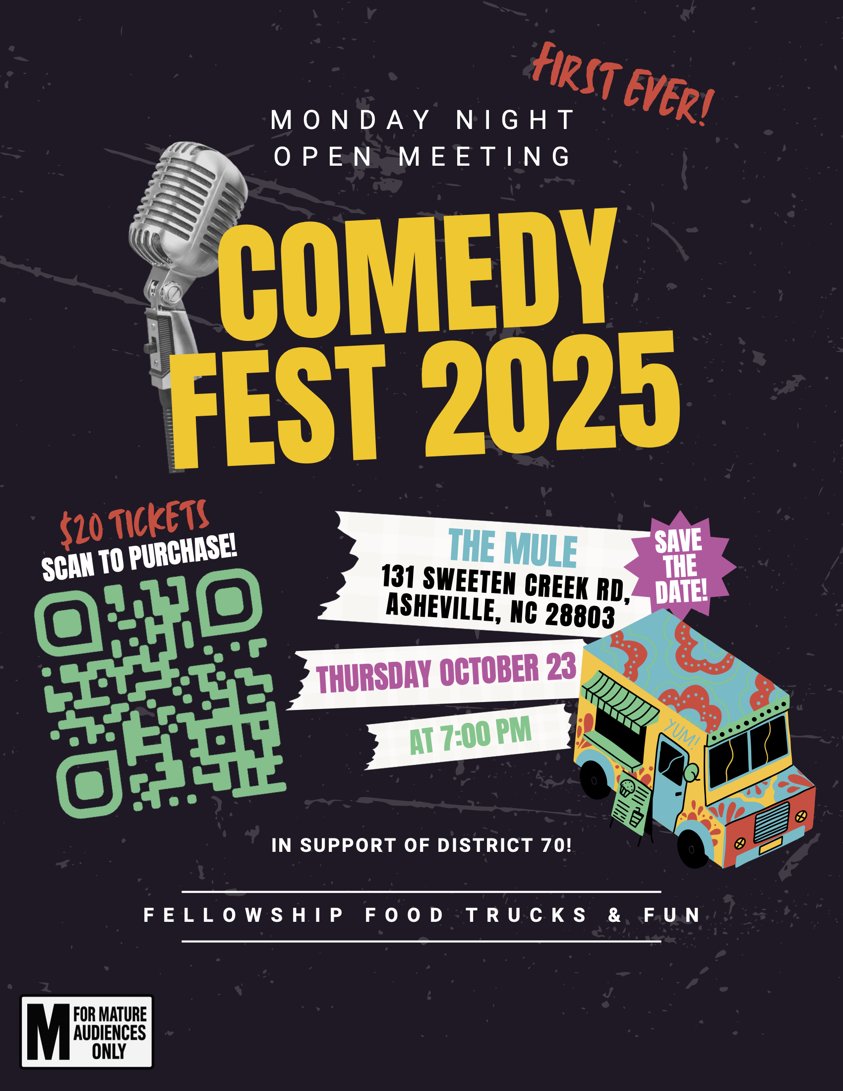 Comedy Fest 2025, Oct 23, 7 PM at the Mule at Devil's Foot