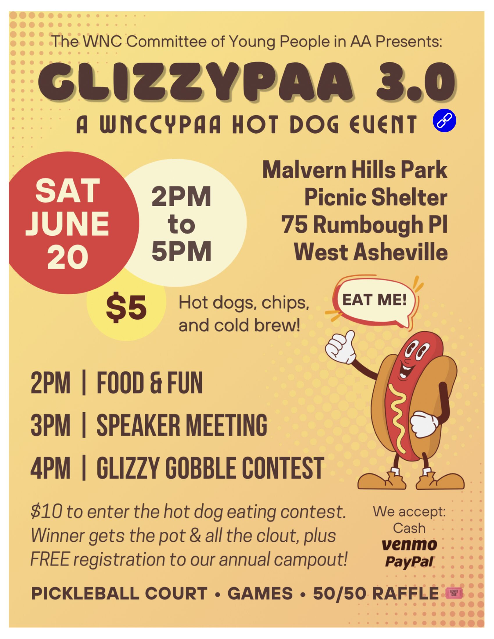 Glizzypaa 3.0, 6/20 2-5 PM, Malvern Hills Pk Picnic Shelter